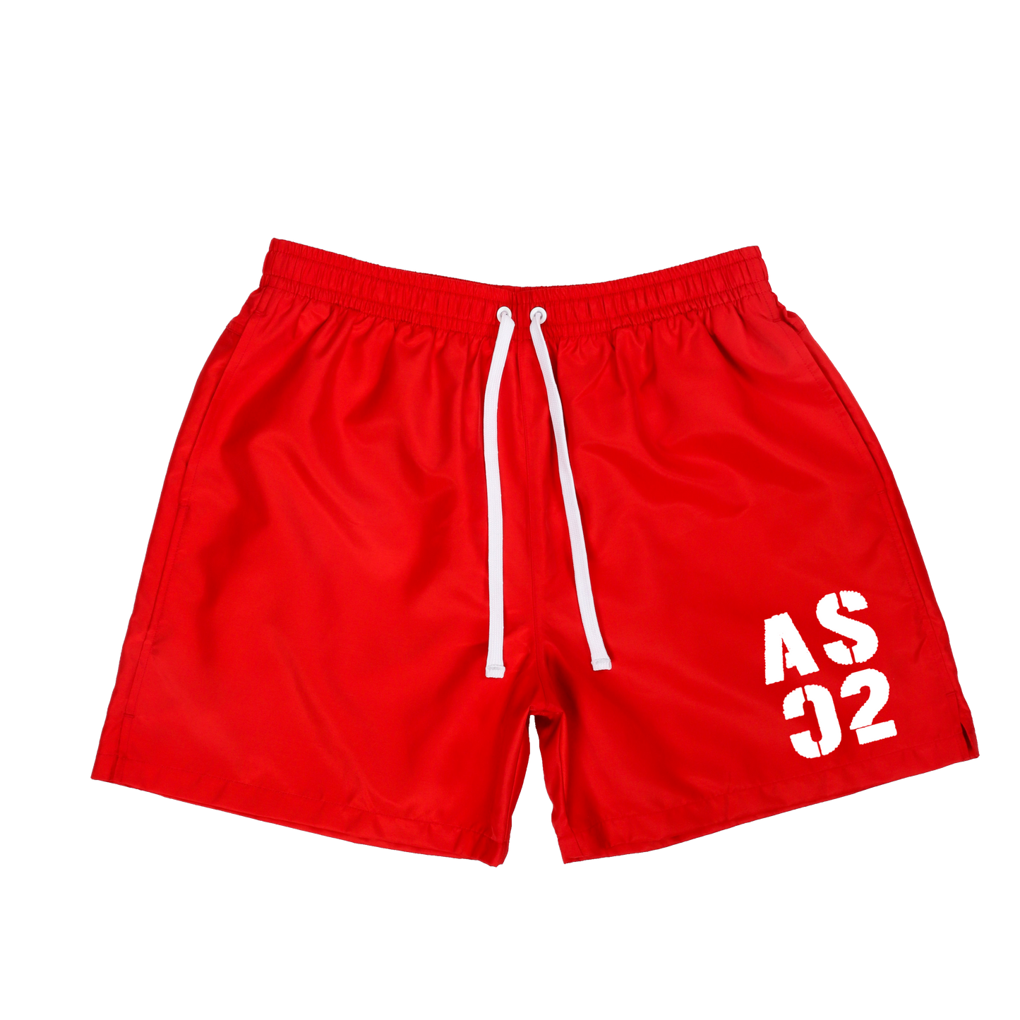 RED NYLON SHORTS