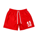 RED NYLON SHORTS