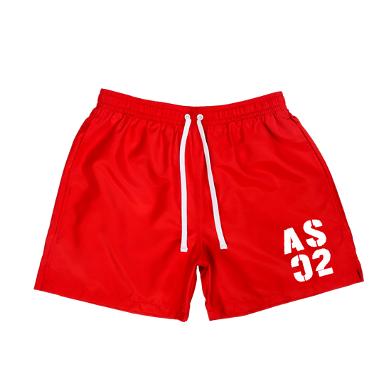 RED NYLON SHORTS