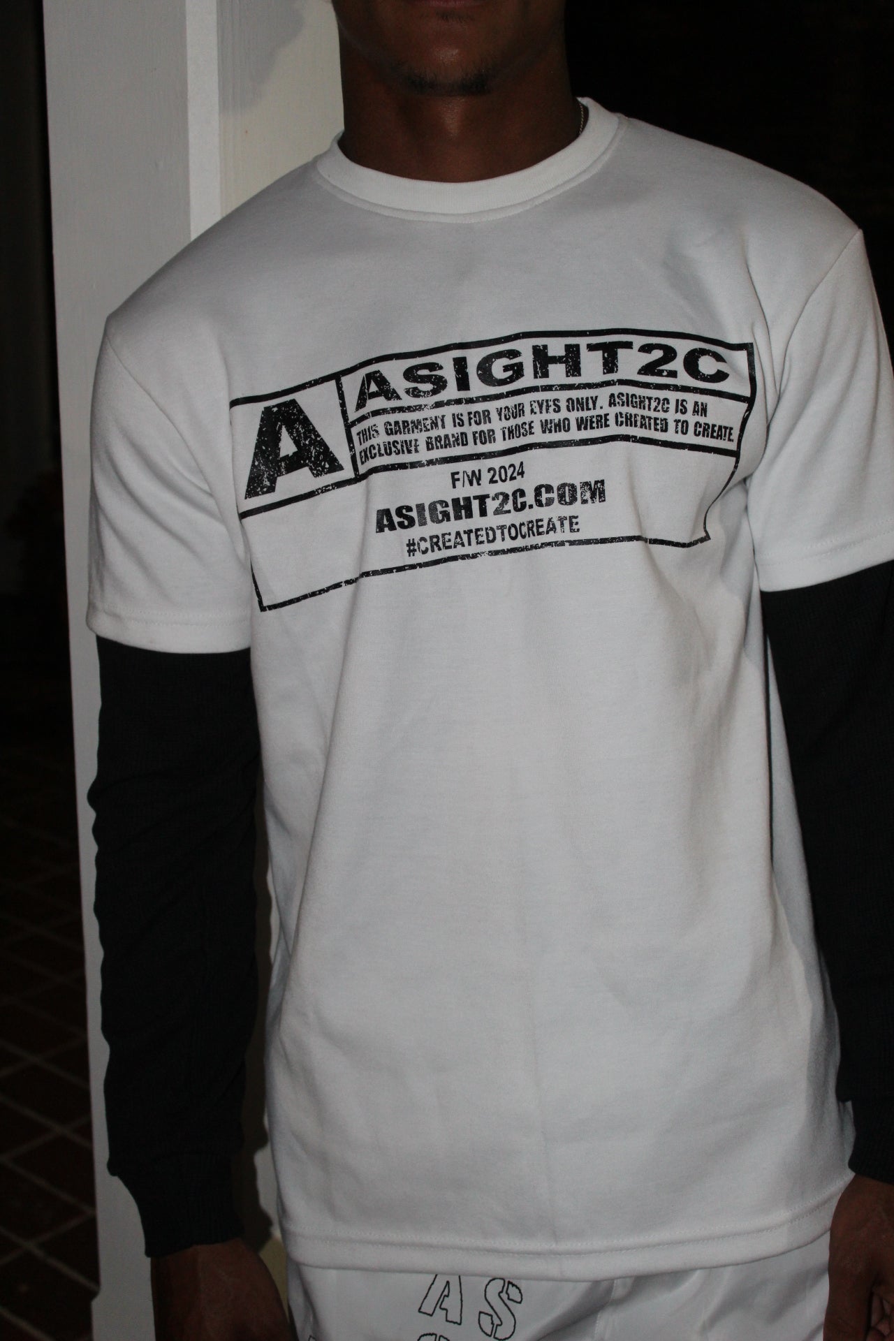 Double Layer 'Created To Create' Tee